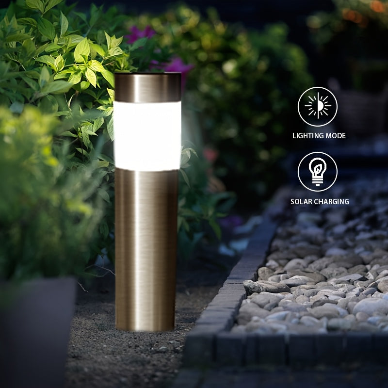 Lampe solaire borne en inox brossé, 27,8 cm, lot de 2 ou 4