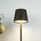 Lampe de chevet sans fil plissée, neuf coloris, tactile, 36 cm