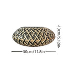 Abat-jour en bambou tressé bicolore noir et naturel, Ø 30 cm