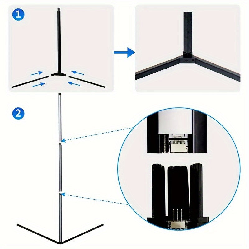 Lampadaire d'angle LED 140 cm, blancs 2700 à 6000 K et couleurs