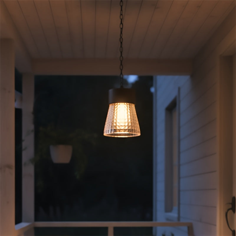 Suspension solaire d'extérieur effet cuivre, diffuseur ciselé, IP44