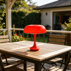 Lampe champignon sans fil rétro au chapeau anneau, blanche ou orange