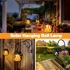 Lot de 6 petites lanternes solaires boules noires à effet flamme