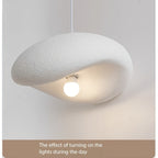 Abat-jour galet en polystyrène texturé blanc, 30 ou 40 cm