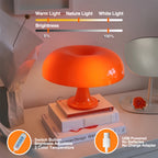 Lampe champignon blanche en acrylique, variateur et trois teintes, USB