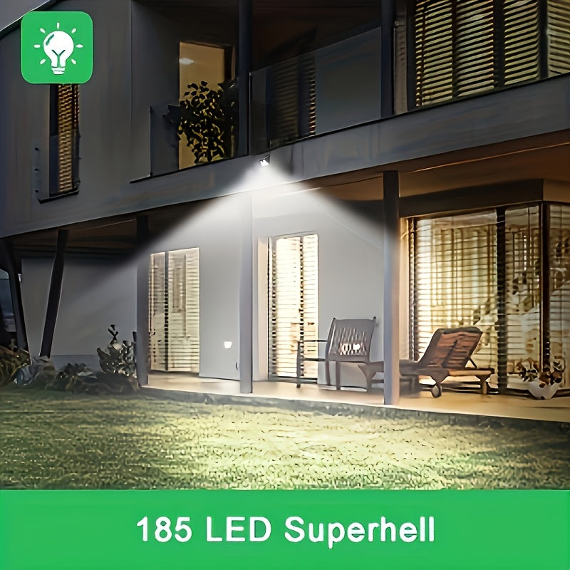 Applique solaire à détecteur 185 LED, grand panneau, IP65