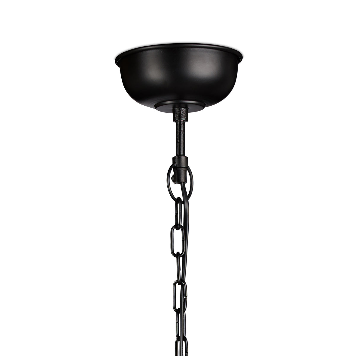 Suspension noire sur chaîne, dôme Ø 21 cm à intérieur cuivré
