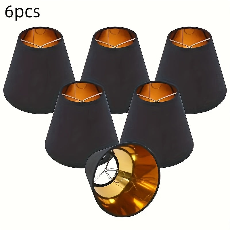 Lot de six abat-jour noirs pour lustre à bras