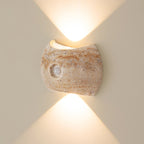 Applique murale LED ovale à détecteur, effet bois ou doré