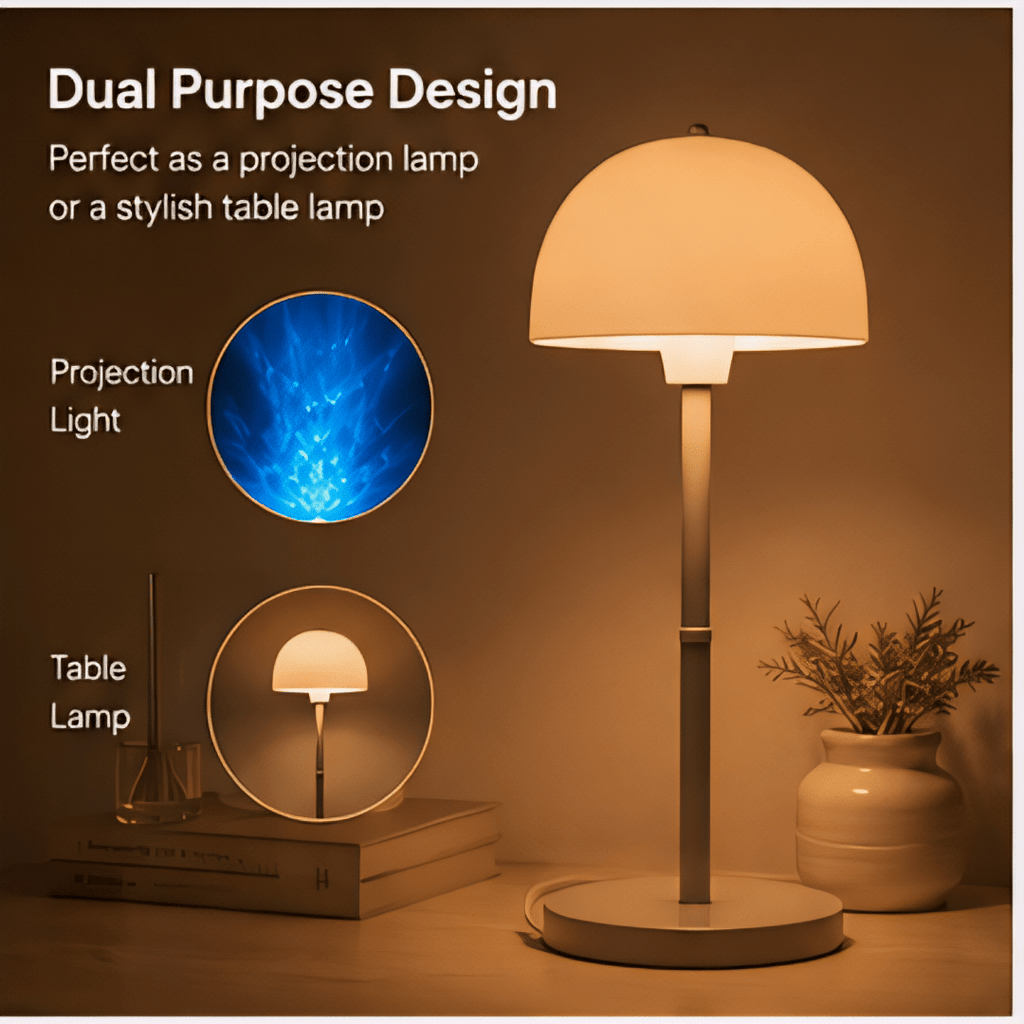 Lampe de table sans fil projecteur à effet d'ondulation d'eau