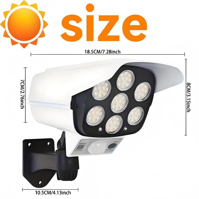 Applique solaire façon caméra tubulaire et télécommande, lot de 2