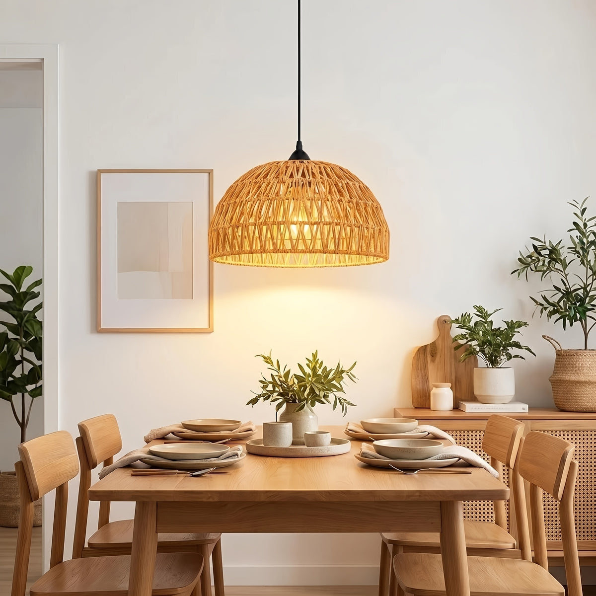 Suspension bohème dôme ajouré aux ombres en losanges, Ø 29,5 cm