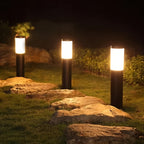 Lampe solaire tube à diffuseur opalin, noire ou argentée, lot de 2