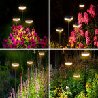 Lampe solaire de jardin oscillante sur tige souple, lot de 4 IP65