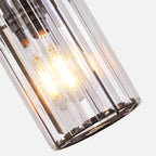 Suspension cylindres en cristal K9, 3 ou 4 lumières, monture noire