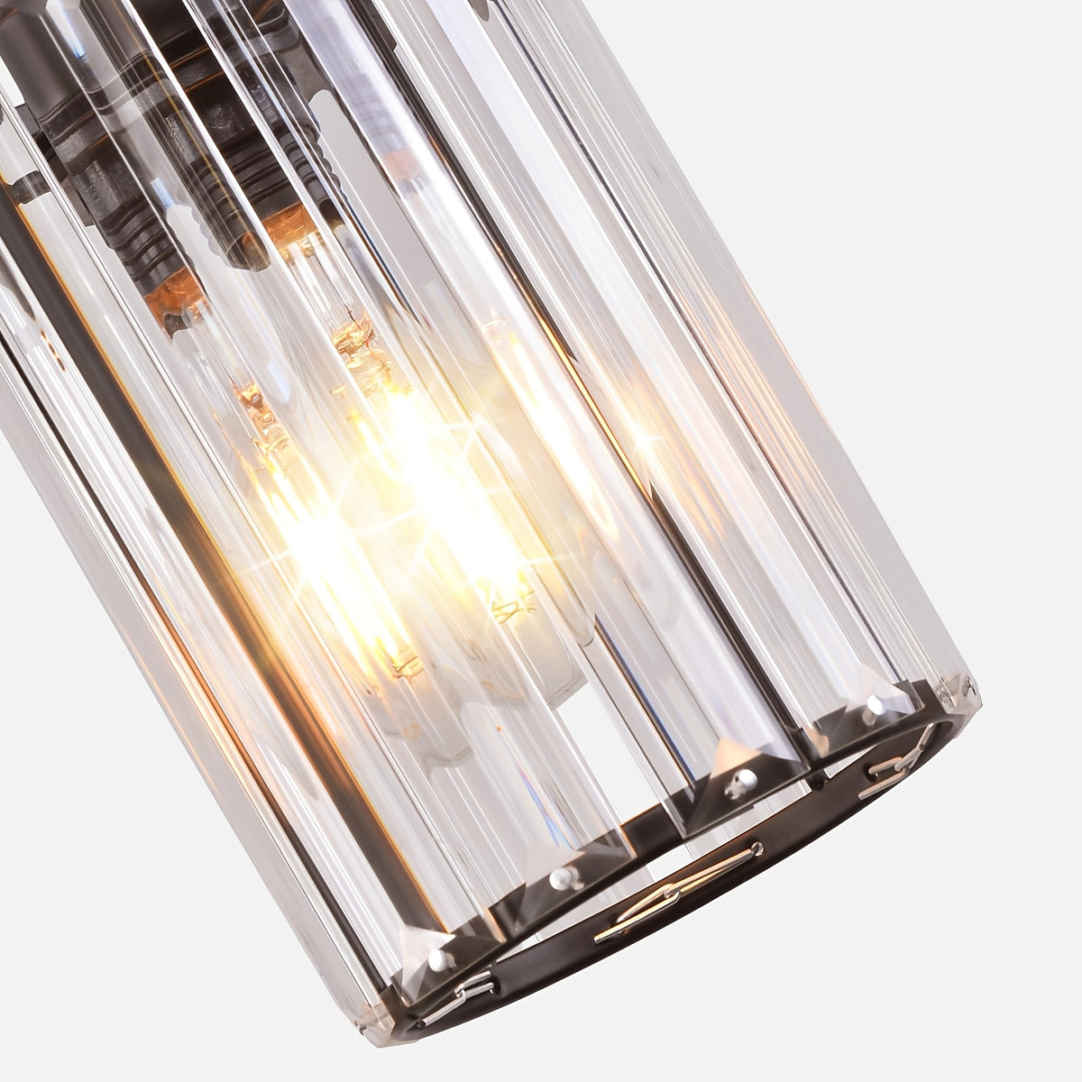 Suspension cylindres en cristal K9, 3 ou 4 lumières, monture noire