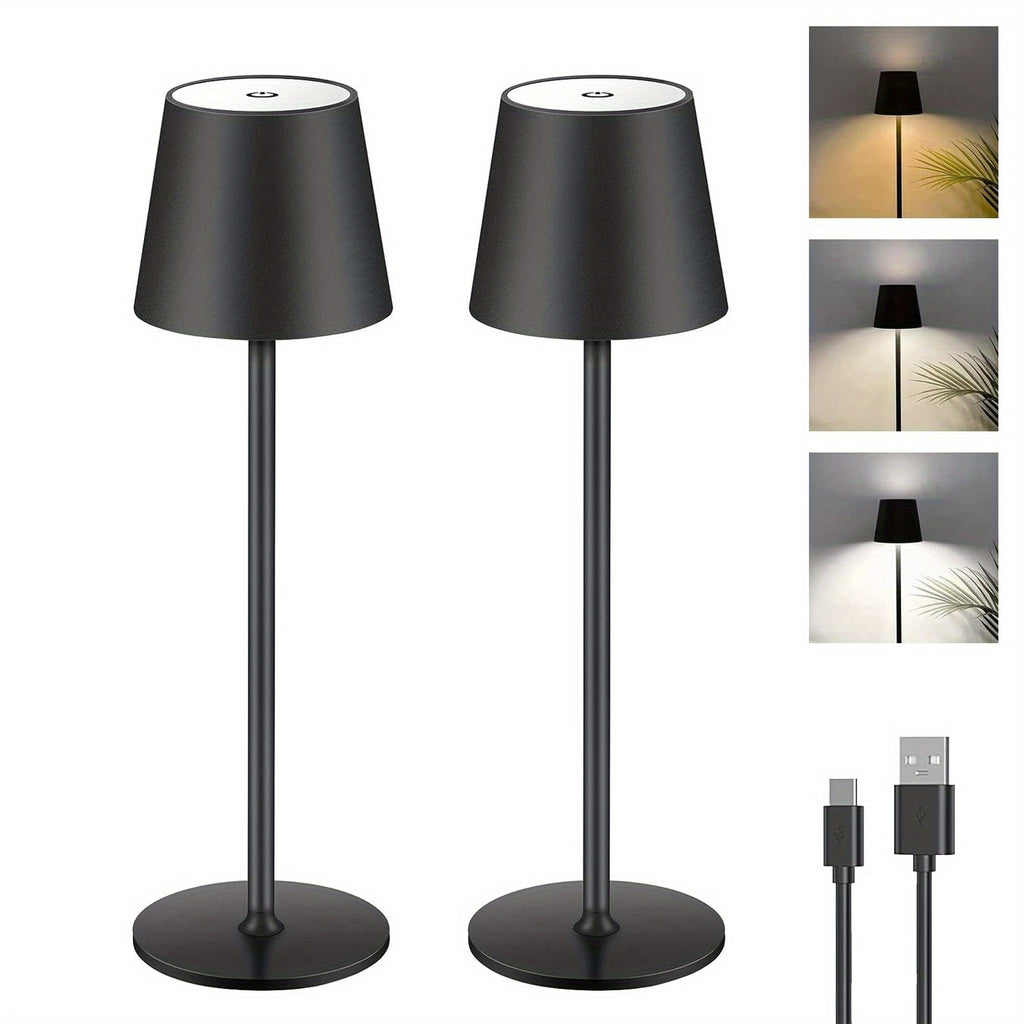 Lampe de table sans fil en aluminium, lot de 2 ou 4, neuf coloris