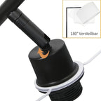 Lampadaire noir à abat-jour tambour inclinable sur 180°, 166 cm