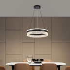 Suspension anneau LED Ø 40 cm, diffuseur effet glace, trois teintes