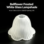 Verre de remplacement campanule en verre givré blanc, Ø 18 cm
