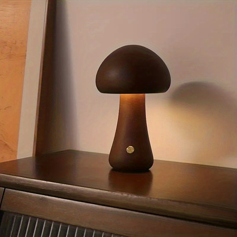Veilleuse champignon en noyer ou en hêtre