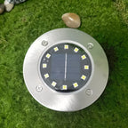 Spot solaire à enterrer en inox 12 LED, Ø 11,5 cm, lot de 5 à 15