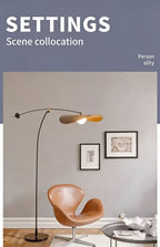 Lampadaire arc noir à abat-jour ondulé en forme de chapeau, 183 cm