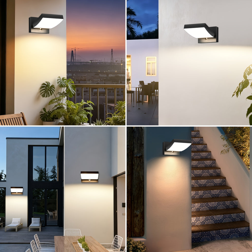 Applique LED 24 W à détecteur, tête pivotante, trois teintes IP65