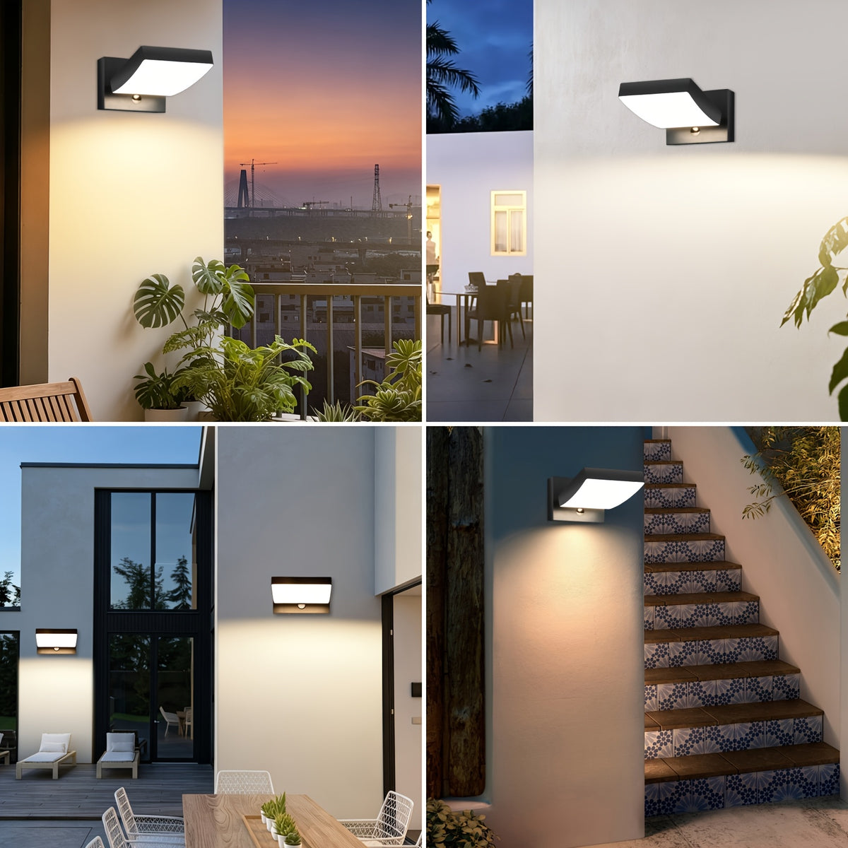 Applique LED 24 W à tête pivotante et détecteur