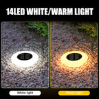 Spot solaire de sol à diffuseur opalin 14 LED, Ø 12,4 cm, lot de 4