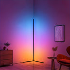 Lampadaire d'angle LED 140 cm, blancs 2700 à 6000 K et couleurs