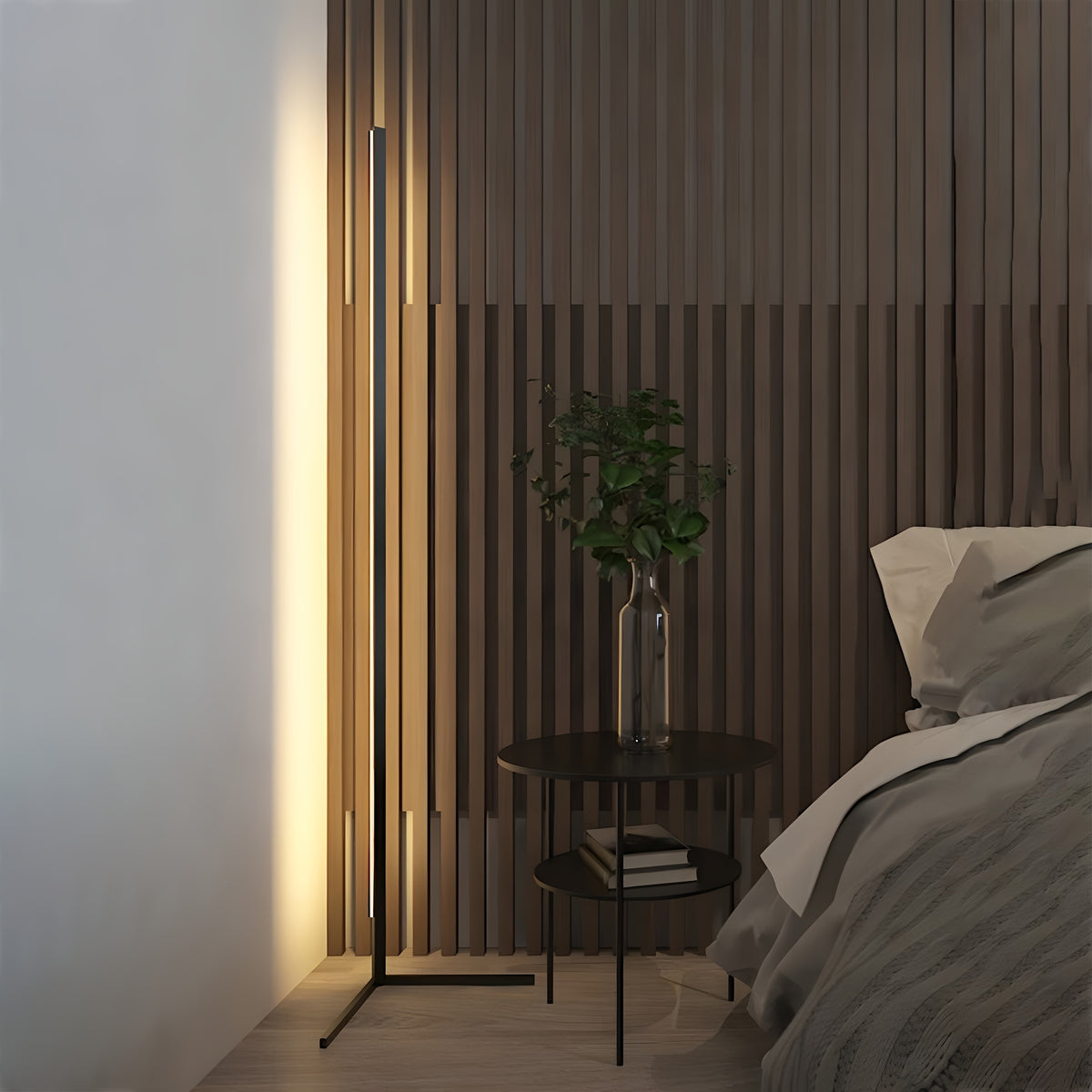 Lampadaire d'angle LED 140 cm, blancs 2700 à 6000 K et couleurs