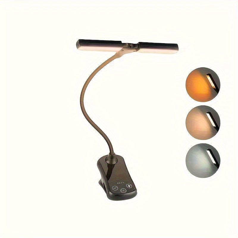 Lampe de lecture à pince à deux volets orientables, tactile, 1000 mAh