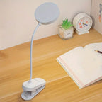 Lampe de bureau à pince rechargeable, tête ronde, col de 38,5 cm