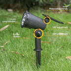 Spot solaire à piquet 9 LED orientable IP65, lot de 2 ou 3