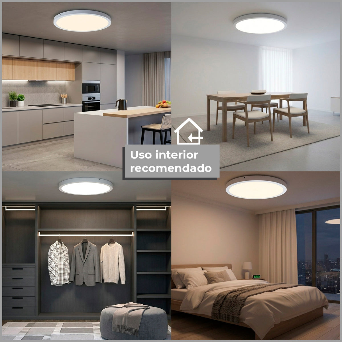 Plafonnier LED rond extra-plat Ø 60 cm 48W, trois teintes réglables