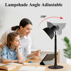 Lampe de sol LED noire orientable, hauteur réglable de 45 à 145 cm