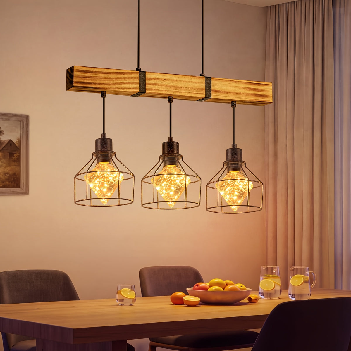 Un luminaire de salon et salle à manger campagne
