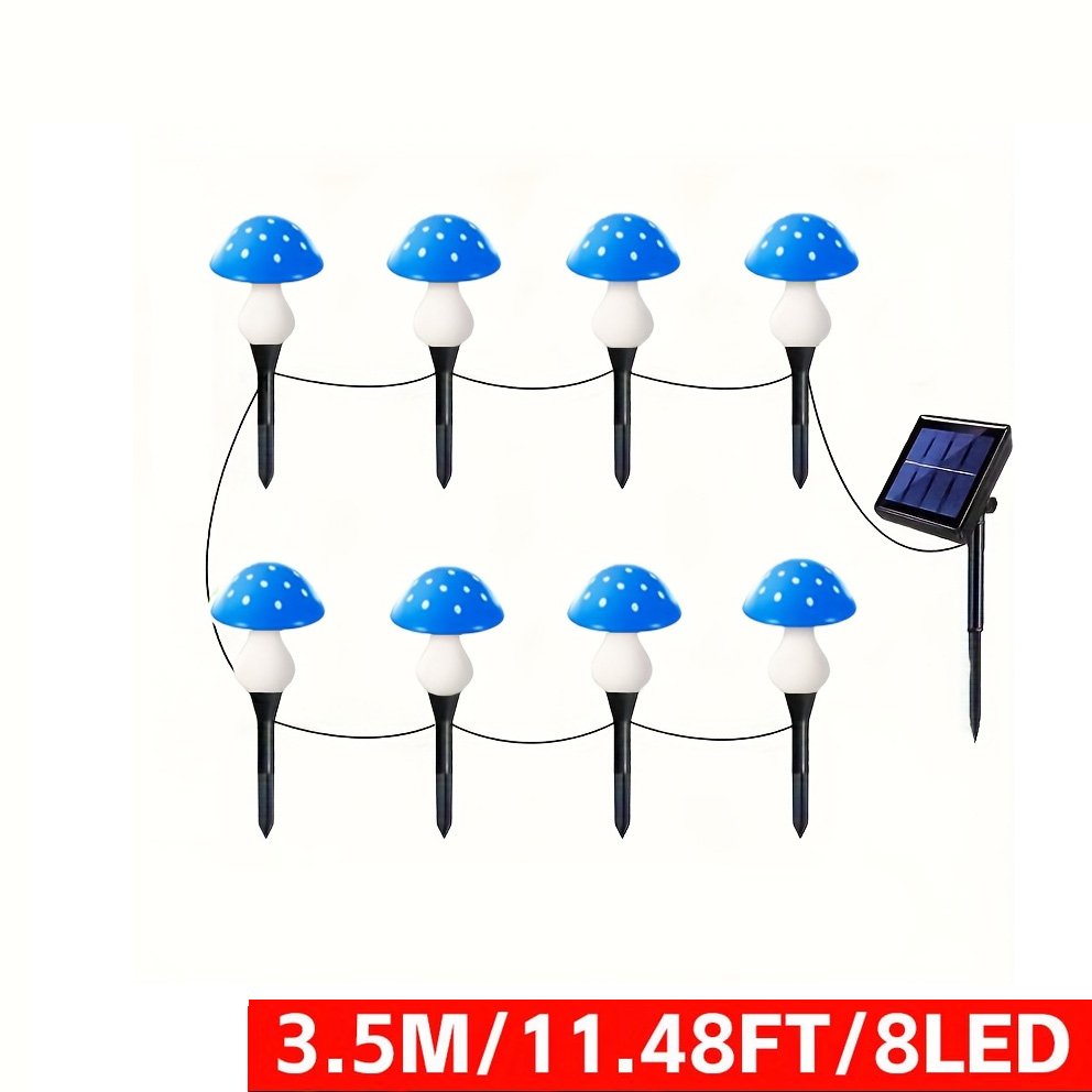 Lumières Champignons Bleus - 8 Pièces