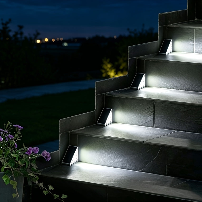 Balise solaire triangulaire pour marches d'escalier, lot de 2
