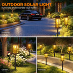 Lanterne solaire de jardin carrée à filament sur piquet, 55 cm
