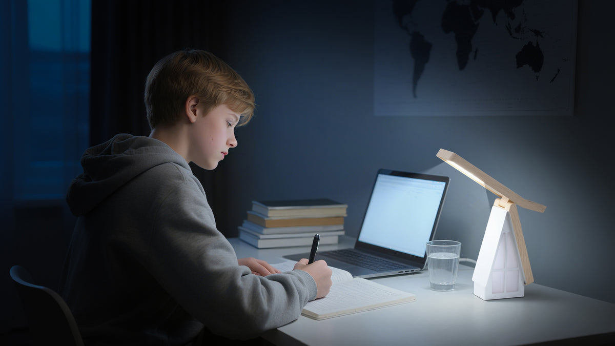 Lampe de chevet LED maisonnette 2 en 1, veilleuse et lampe de bureau
