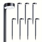 Bornes solaires de jardin à tête ronde, 2 hauteurs, par 8 ou 16