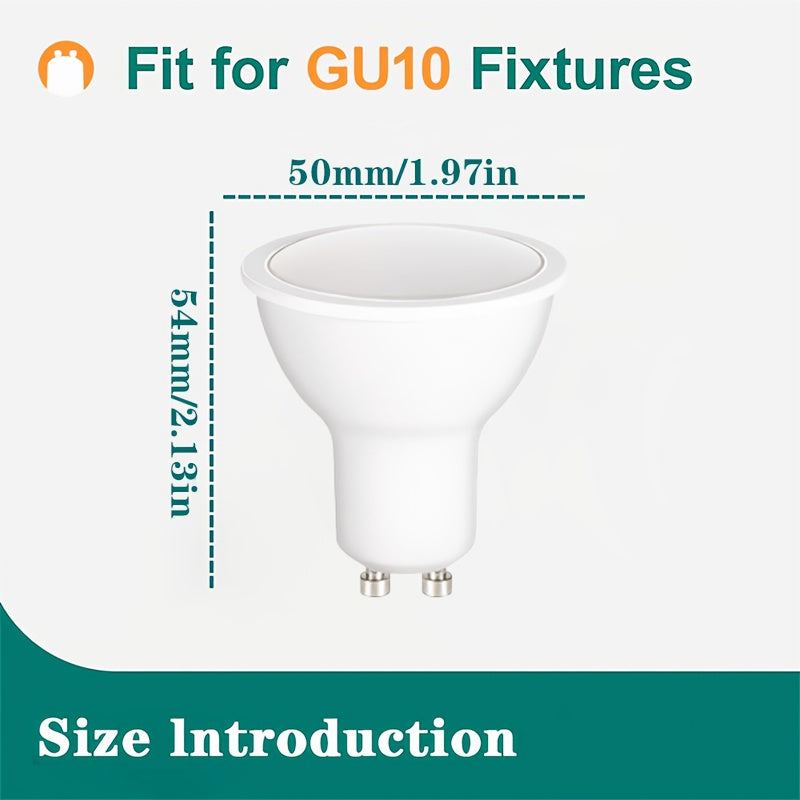 Ampoule LED GU10 6 W, 570 lumens, faisceau 100°, lot de 10