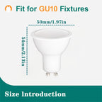 Ampoule LED GU10 6 W, 570 lumens, faisceau 100°, lot de 10