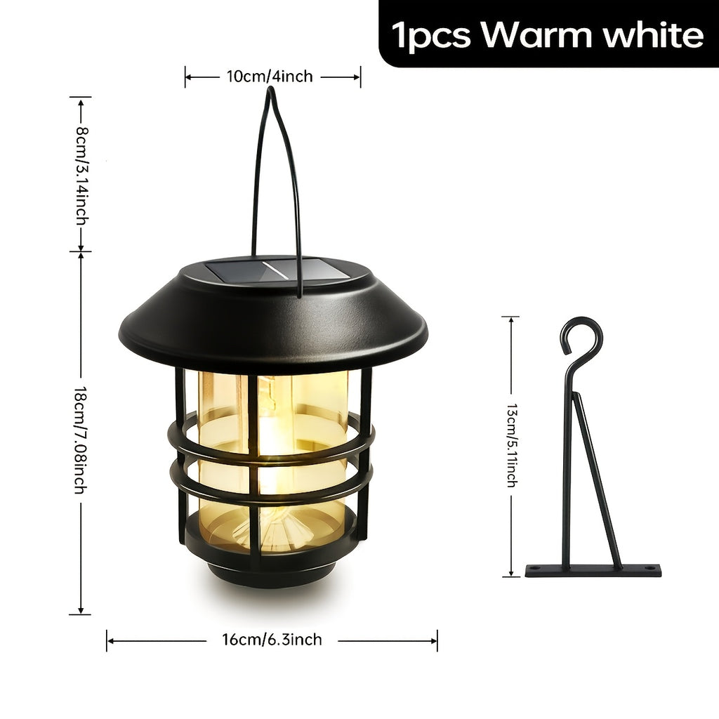 Suspension solaire noire effet flamme et potence murale, IP65