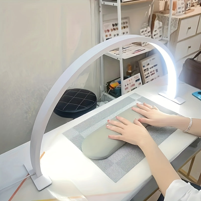 Lampe de bureau LED demi-lune blanche, arche de 42 cm à 3 teintes
