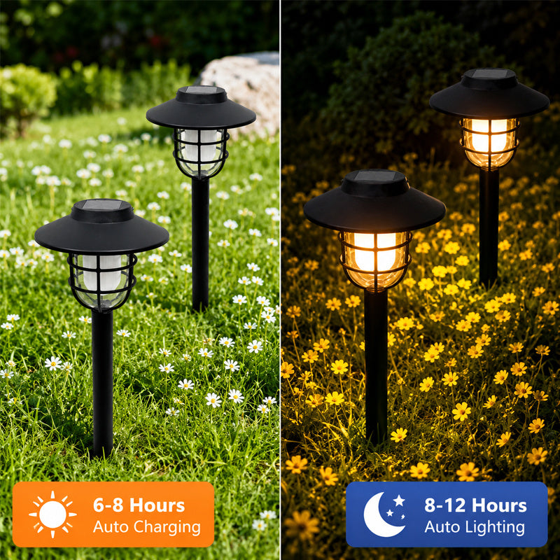 Lot de 4 lanternes solaires à flamme sur piquet, 34,5 cm