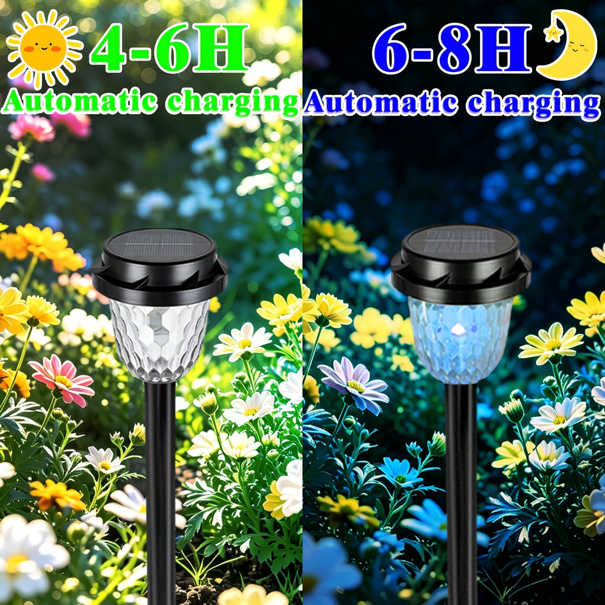 Lampe solaire à rayons projetés, blanc chaud ou couleurs, par 2 ou 4