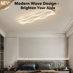 Plafonnier LED ondulé 40 W pour couloir, noir ou doré, 60 cm